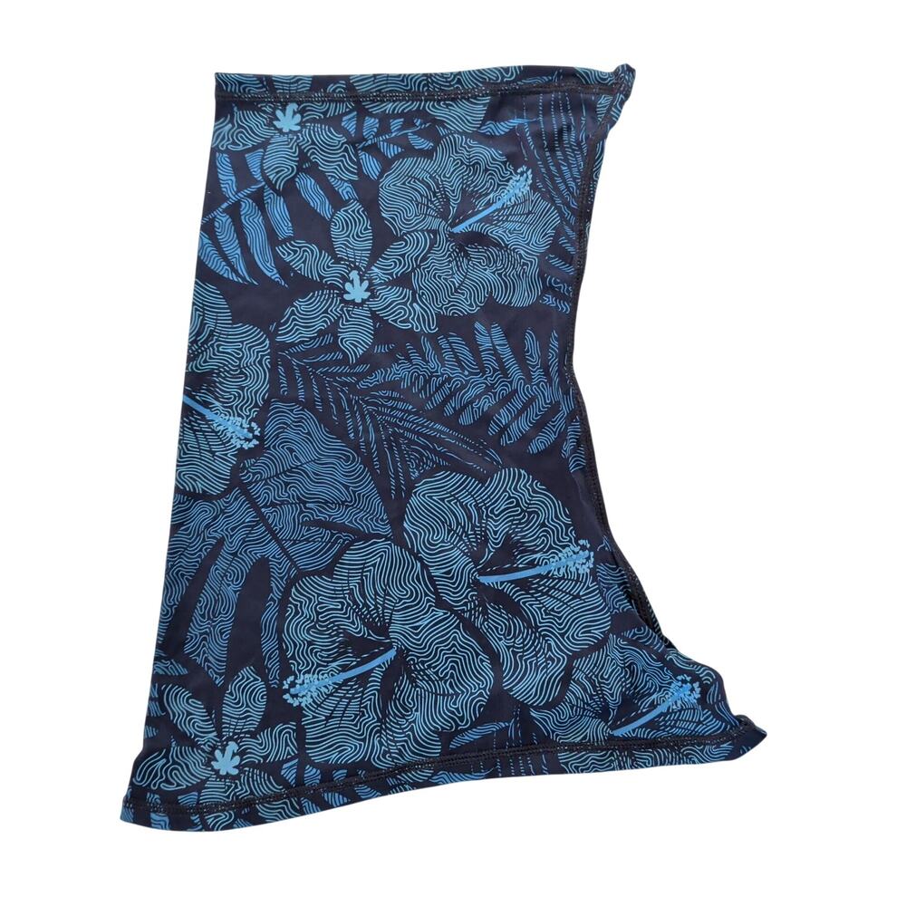 NWT Rip Skirt Hawaii Neck Sun Scarf Gaiter Maui Moonlight Blue Hibiscus UPF 30